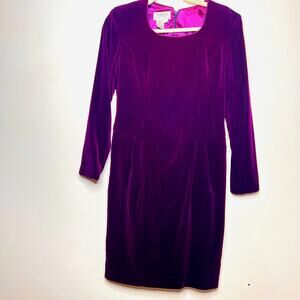 NWT VINTAGE 90s Talbots Velvet Midi Sheath Cocktail Dress Size 4 Petites